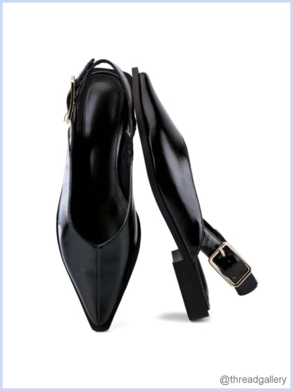 Women's Pointed Toe Flat Mules Synthetic Leather Slip-On Office Sandals